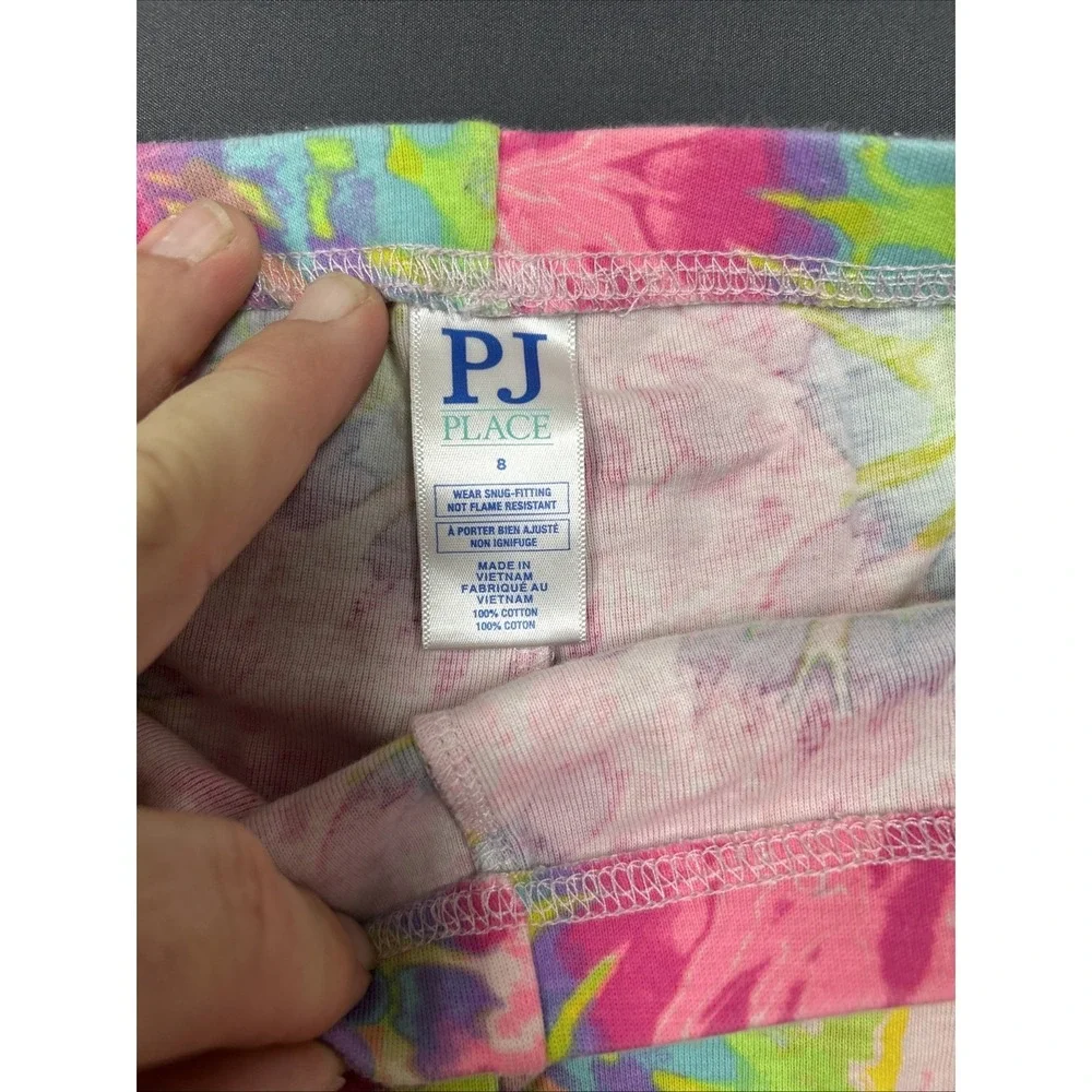 Children's Place Size Medium 7/8 Girls Shorts Tie Dye Rainbow waste band
